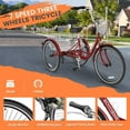 thumbnail image 2 of MOPHOTO Adult Tricycles 3 Wheel 7 Speed Trikes,26 inch with Big Basket for Shopping, Picnics Exercise Men's Women's Cruiser Bike, 2 of 7
