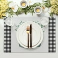 thumbnail image 4 of Spring Leaf Placemats Set of 4 Linen Eucalyptus Leaf Black White Buffalo Check Place Mat Washable Non-Slip Heat Resistant 12×18 Inch Thick Place Mats Decorative Fabric Table Mat for Dining Table, 4 of 6