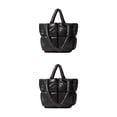 thumbnail image 1 of Jumpingount Bolso de hombro acolchado de algodón Múltiples opciones de color Bolso de mano acolchado de gran capacidad Bolso tipo almohada Negro Negro 2Conjunto, 1 of 6