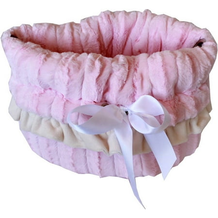 Light Pink Reversible Snuggle Bugs Pet Bed Bag and Car Seat All-in-One