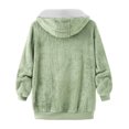 thumbnail image 6 of Tiqkatyck Winter Jackets for Women, Women's Solid Color Plush Coat Hooded Pullover Warm Wool Coat Zipper Top Fleece Jacket Women, Winter Coats for Women Green L, 6 of 6