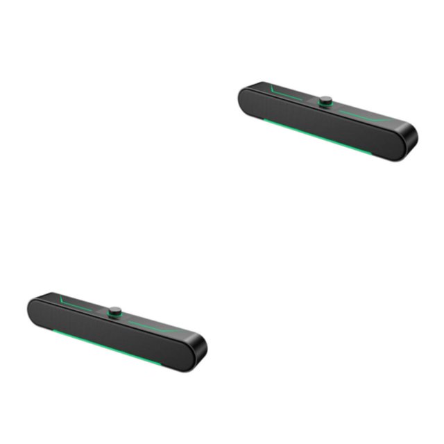 Injueey Altavoz estéreo inalámbrico con luces frías RGB - Disfrute de un sonido de alta Simplicidad Altavoz Bluetooth Subwoofer único A39Altavoz con cable 2Conjunto