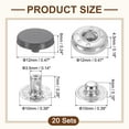 thumbnail image 2 of 20 Set Snap Fasteners, 12mm #633 Zinc Alloy Press Studs Buttons, Dark Gray, 2 of 6