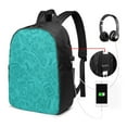 thumbnail image 3 of YFYANG 17" Laptop Backpack, Vintage Green Geometric Pattern Fashion Travel Work Backpack with USB and Headphone Cable Interface for Men and Women, 3 of 8