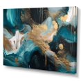 thumbnail image 2 of Designart "Green And Gold Mysterious Marble II" Abstract Marble Wall Art Living Room, 2 of 5