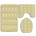 thumbnail image 1 of ABPHQTO Flores rizadas de estilo italiano pálido marroquí en cuadrados Composición artística retro Juego de alfombras de baño de 3 piezas Alfombra de baño Alfombra de contorno y tapa de inodoro ABPHQTO Cont-CHAPPLE-38550, 1 of 2