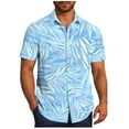 thumbnail image 2 of Jjayotai George Tee Shirts for Men Short Sleeve, Floral Shirts, Tropical Button Down Holiday Beach Top, Mens Hawaiian Shirts Short Sleeve, 2 of 6