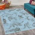 thumbnail image 2 of Jurassic Decorative Rug, Arrangement of Various Dinosaurs Illustrations Skeleton Biology Historic, Quality Carpet for Bedroom Dorm and Living Room, 6 Sizes, Pale Azure, by Ambesonne, 2 of 4