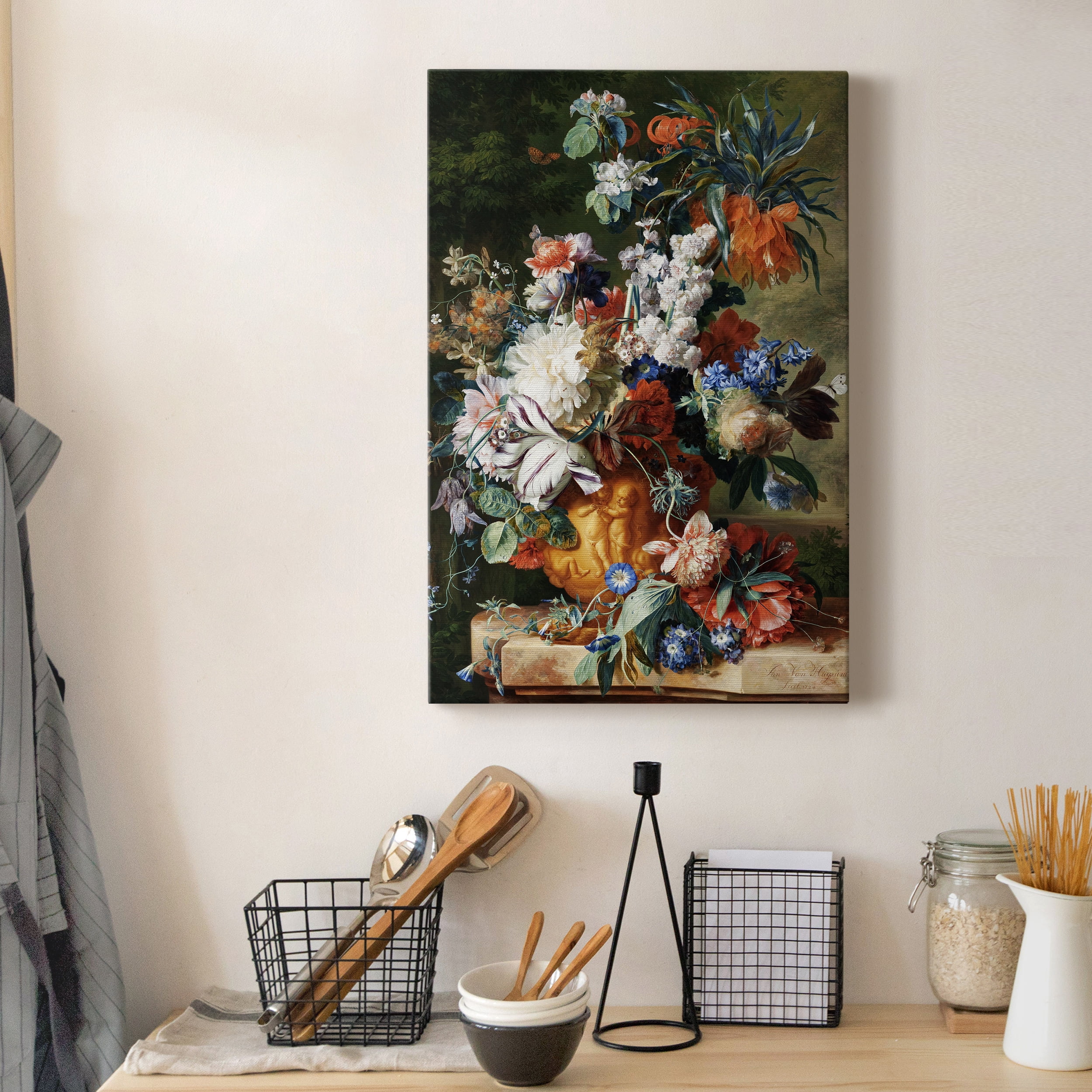 Bouquet of Flowers in an Urn Premium Gallery Wrapped Canvas - Ready to Hang - 8 x 12