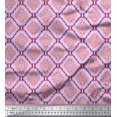 thumbnail image 1 of Soimoi Silk Fabric Flamingo & Moroccan Damask Decor Fabric Printed Yard 42 Inch Wide, 1 of 3