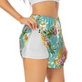 thumbnail image 3 of Lsque Cute Pineapples Printed Women's Running Shorts with Liner Pockets,Elastic Quick Dry Workout Athletic Gym Yoga Shorts,Womens High Waist Shorts-Medium, 3 of 9