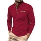 thumbnail image 2 of Blusa y camisa de cuello alto de manga larga para hombre, moda versátil, bloque de color, botones, blusa de cuello alto de manga larga, abrigo de poliéster para hombre, 2 of 5