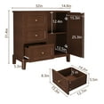 thumbnail image 4 of HLR Modern 32"W Accent Cabinet 3 Drawers & Door, Wood Sideboard with Storage for Living Room, Brown, 4 of 8