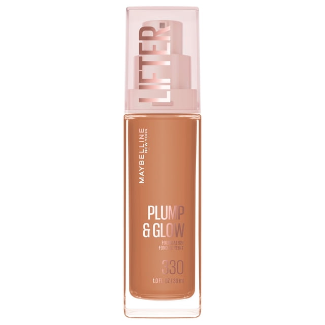 Base de maquillaje Maybelline Lifter Plump & Glow, base líquida con un 2% de niacinamida y ácido hia