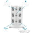 thumbnail image 5 of Aduro Surge Power Tower with 11 Outlets & Dual USB Ports White, 5 of 9