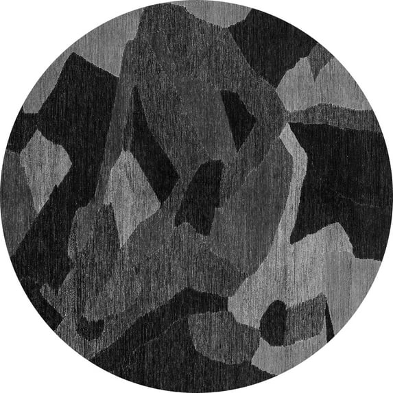 Ahgly Company Indoor Round Oriental Gray Modern Area Rugs, 3' Round