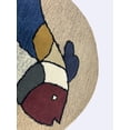 thumbnail image 5 of 3'x3' Hand-Tufted Round Wool Area Rug, Multicolor Fish Pattern, Modern Carpet for Living Room, Bedroom, or Office, 5 of 7