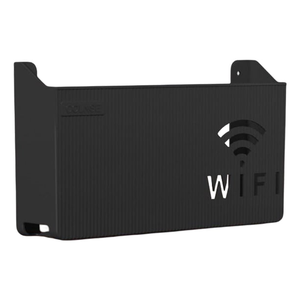 Bewildely Router Shelf Wall Mounted Simple Shelves Room Decor Home for Bedroom Living Almacenamiento y organización del hogar Negro