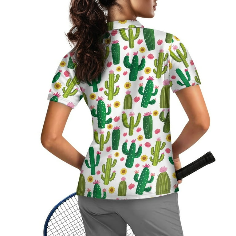 COEQINE V Neck Golf Shirts for Women 1/4 Zip Moisture Wicking