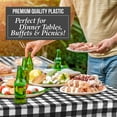 Clearly Elegant Black & White Gingham Checkered Plaid Picnic/Party Plastic Tablecloth Roll