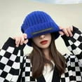 thumbnail image 4 of Japanese Style Hemming Thickened Warm Winter Hat Women Solid Color Riding Knitted Beanie Cap Costume Accessories, 4 of 10