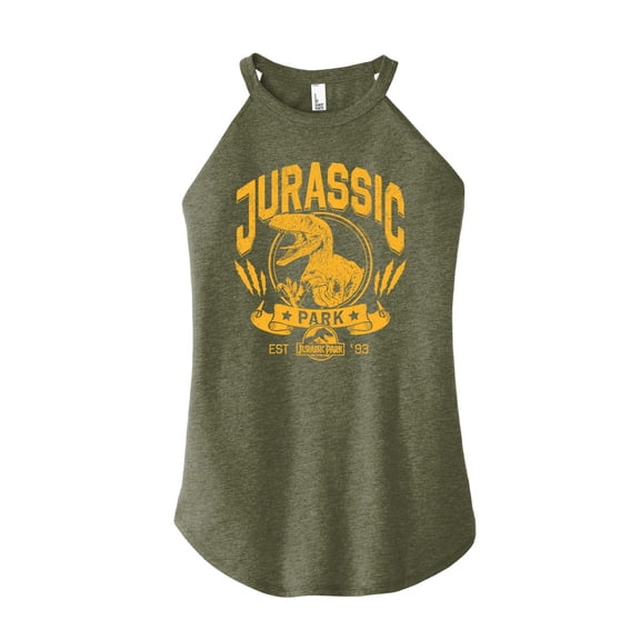 Jurassic World - Jurassic Park Collegiate - Juniors High Neck Graphic Tank