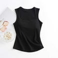 thumbnail image 3 of Fanxing Camisole Tops for Women Built in Bra Tank Tops Cotton Workout Yoga Shirts Basic Tank Tops Layer Padded Black,M, 3 of 5