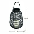 thumbnail image 5 of Outdoor Garden Accessories, 7.9x7.9x10.6" Black Poly Rattan Lantern With White LED Candle, Black Garden Accessories,Plastic+Rattan Backyard Garden Accessories, Garden & Outdoor Accessories, 5 of 5