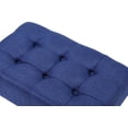 thumbnail image 2 of BirdRock Home Rectangular Tufted Blue Foot Stool Ottoman with Pale Gold Legs, 2 of 7