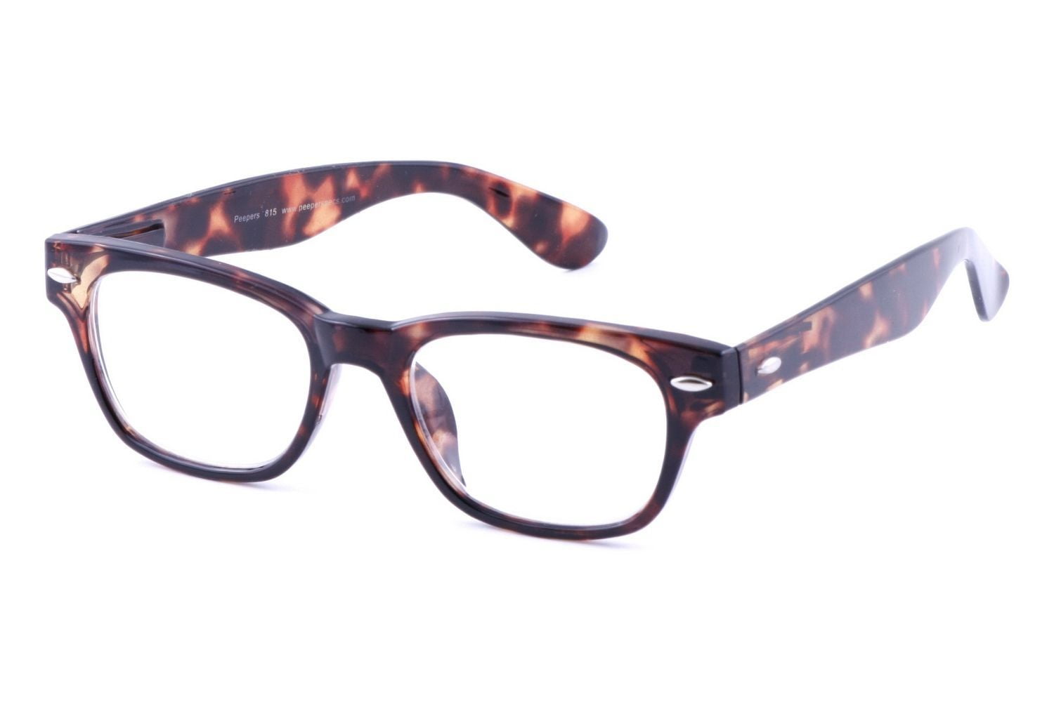 peepers men's clark retro reading glasses,brown,+2