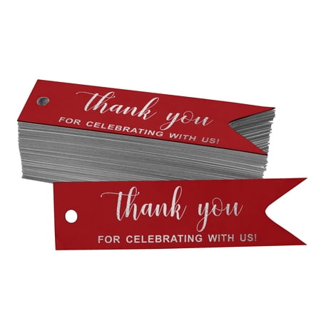Inkdotpot Silver Foil Paper Hang Tags Thank You For Celebrating With Us Bridal Shower Favor Tags 100 Pieces