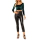 thumbnail image 2 of INSPIRAR CHIC Blusas Cortas de Terciopelo de Manga Larga Off Shoulder para Mujeres XL Verde Oscuro, 2 of 7
