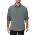 thumbnail image 4 of Men's Formal Shirts Plaid Collar Long Sleeve Button Down Dress Shirt 3XL Gray, 4 of 5