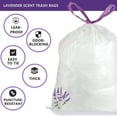 thumbnail image 2 of 13 Gallon Trash Bags Lavender Scented (100 Count), Tall Kitchen Drawstring Garbage Bags 10-13 Gallon, High Density Bags (White), 2 of 6