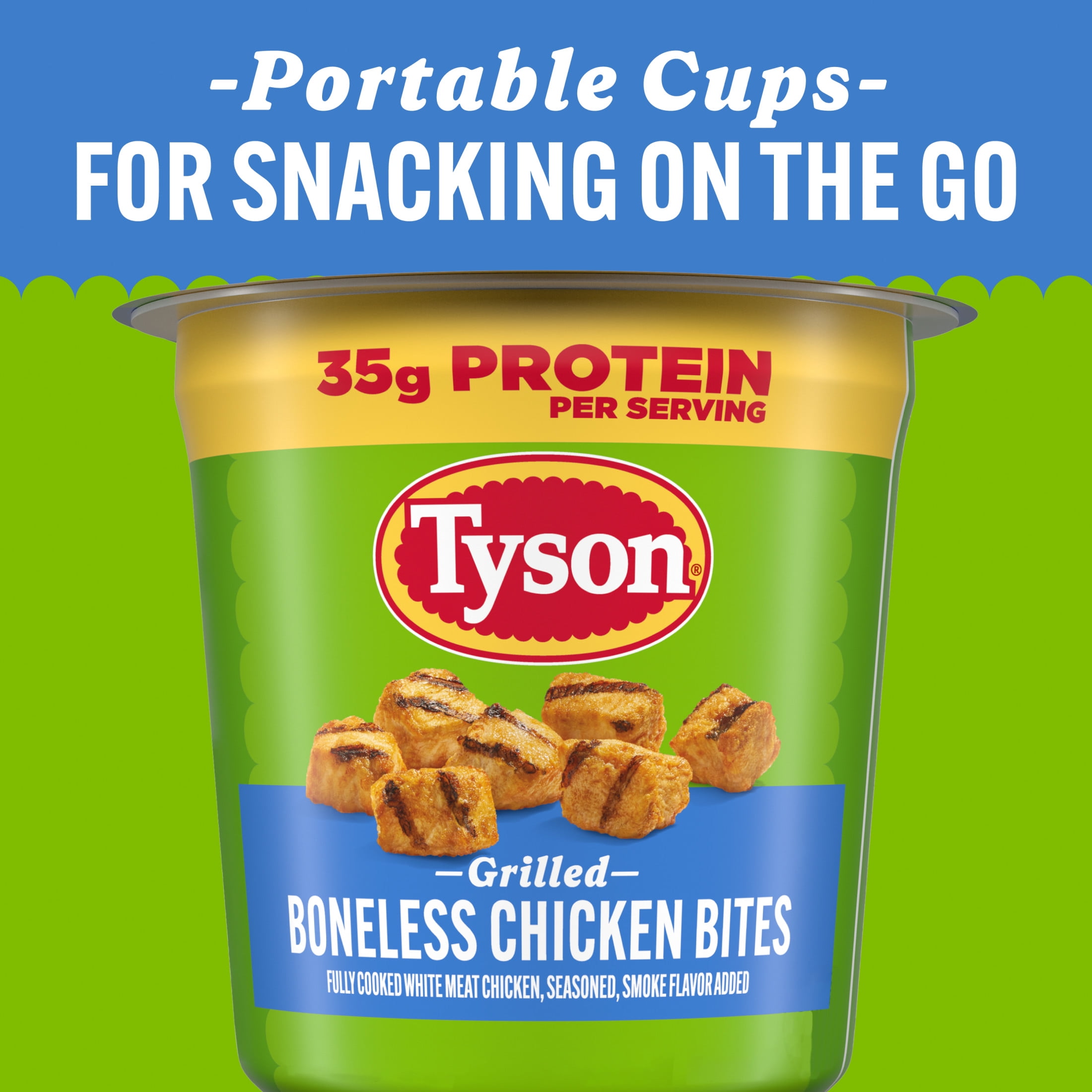 Tyson Grilled Boneless Chicken Bites Cup, 5.2 oz (Frozen, Fully Cooked)
