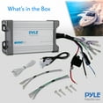 thumbnail image 7 of PYLE PLMRMP2A - 2-Channel Waterproof Rated Marine Amplifier Kit - Marine Grade Component Audio Amp, AUX/RCA/MP3 Input (600 Watt MAX), 7 of 7