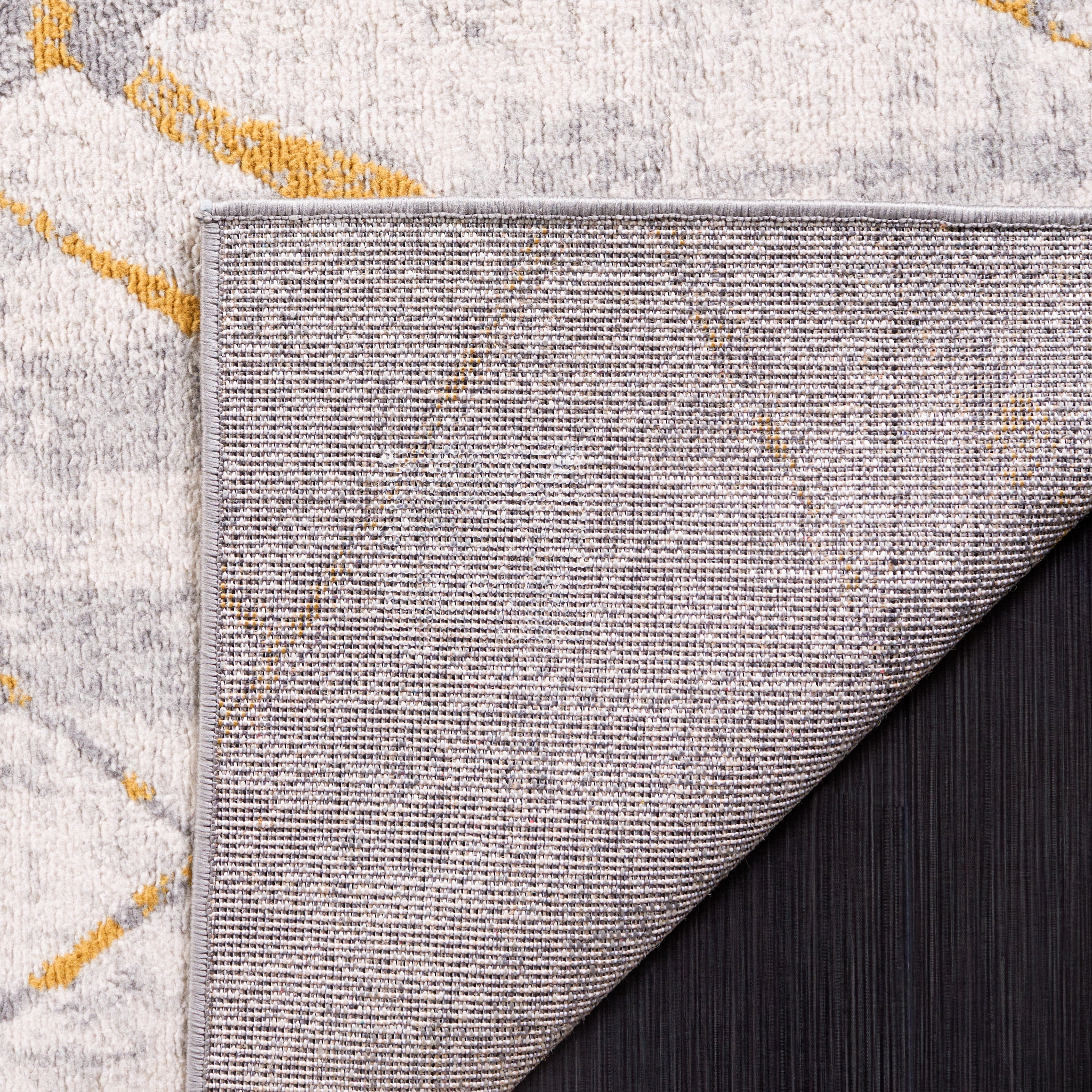 SAFAVIEH Odyssey Dylan Trellis Runner Rug, Grey/Gold, 2'2" x 8'