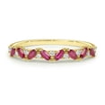 thumbnail image 2 of HeartsAndYou 1ct Natural Pink Ruby & Diamond Half Eternity Wedding Band 14k SOLID Yellow Gold, 2 of 9