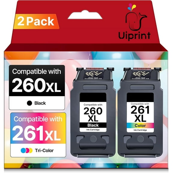 260XL 261XL Ink for Canon 260/261 Ink for Canon Ink 260 for Canon Pixma TS5320 TS6420 TS6400 Printer (Black Tri-Color)
