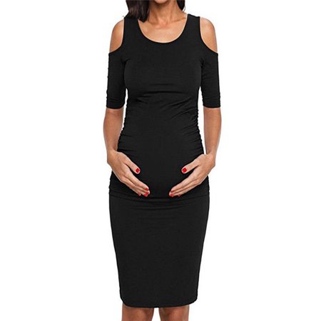 Pregnant Women Cold Shoulder Maternity Dress Bodycon Photography