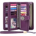thumbnail image 2 of Wallets For Women Leather Credit Card Holder With Rfid Blocking Large Capacity Wristlet, 2 of 4