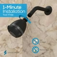thumbnail image 5 of SparkPod High Pressure Shower Head - Rain, Massage & Pulsating Modes, Water-Saving, Wall Mount (Black Matte), 5 of 8