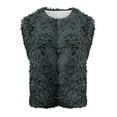 thumbnail image 4 of Drses Womens Faux Fur Vest Cropped Sleeveless Warm Winter Shaggy Open Front Outerwear Vest, 4 of 7