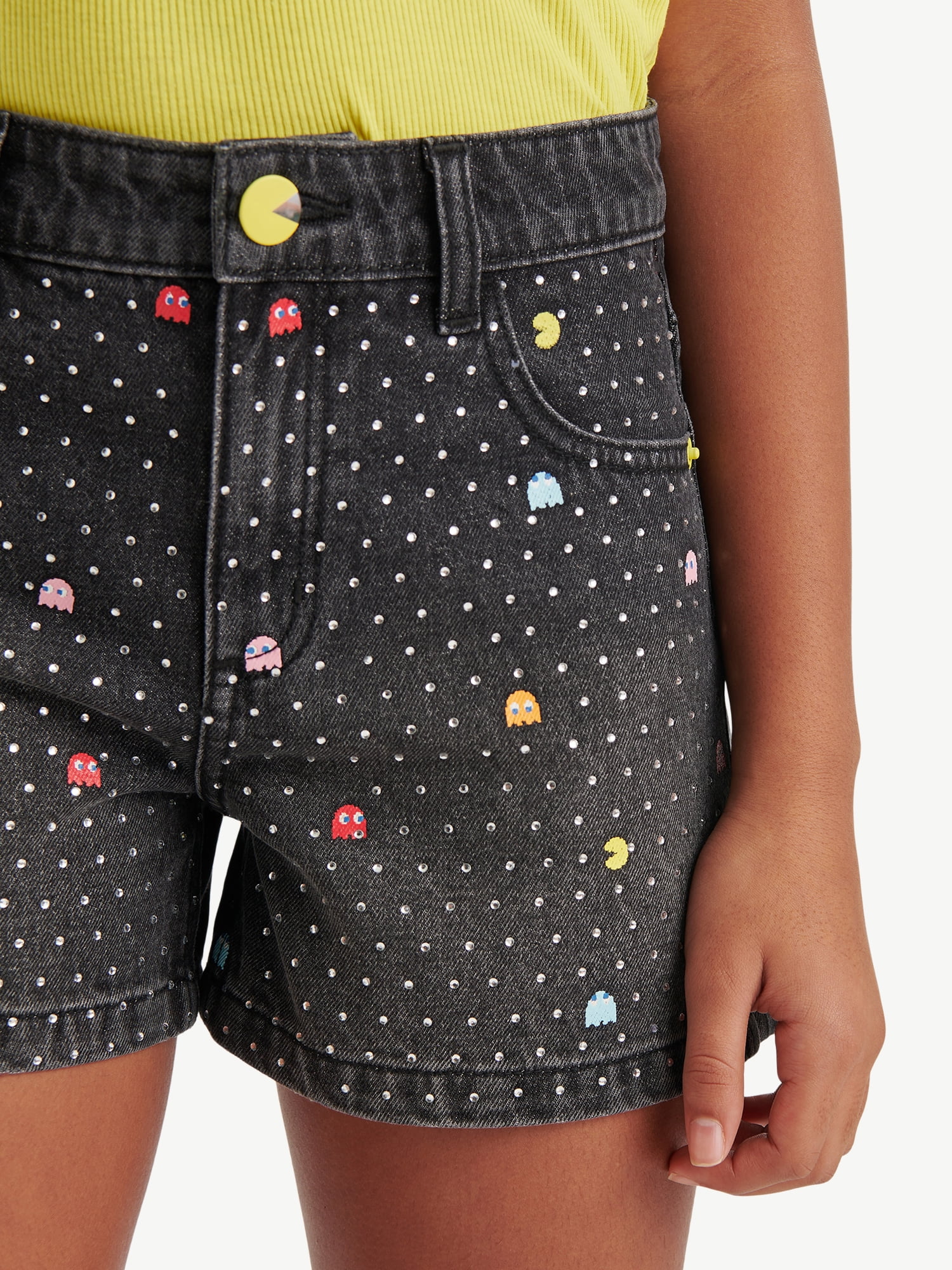 Justice Girls PAC-MAN Embellished Denim Short, Sizes 6-18, Slim & Plus