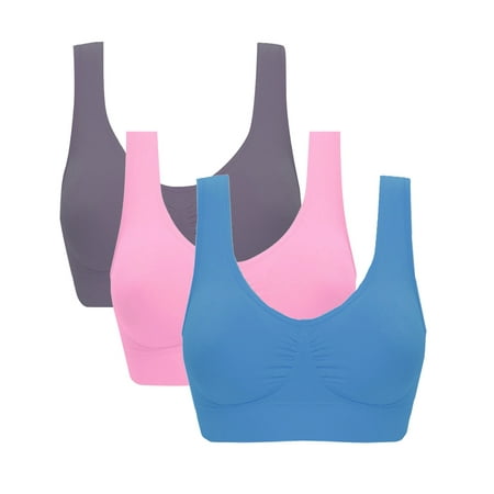 Sports Bras for Women High Support Large Bust Double Women Plus Size Strapless Bra Bandeau Tube Removable Padded Top Stretchy