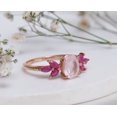 thumbnail image 6 of Pretty Rose Quartz Wedding Ring - 925 Sterling Silver Ring - Lovely Quatz and Ruby Gemstone Jewelry Ring - Wonderful Gift Her, 6 of 6