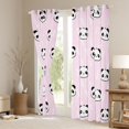 thumbnail image 3 of jejeloiu Cartoon Panda Animal Black Out Curtains,Wildlife Curtains Pack of 2 (42x63 Each),Pink White Black Bedroom Curtains For Girls,Breathable Home Decor, 3 of 6