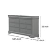 thumbnail image 5 of Ryla Wide Dresser, 6 Drawers, Nickel Metal Handles, Light Gray Solid Wood, 5 of 5