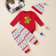 thumbnail image 3 of HCNTES Boys Winter Outfits My First Christmas Baby Boy Baby Boy Fall Clothes Long Sleeve "Merry Christmas", "Ho Ho Ho" Romper Xmas Pattern Jogger Pants 0 6 9 12 18 Months Boys Autumn Fall Set, 3 of 5