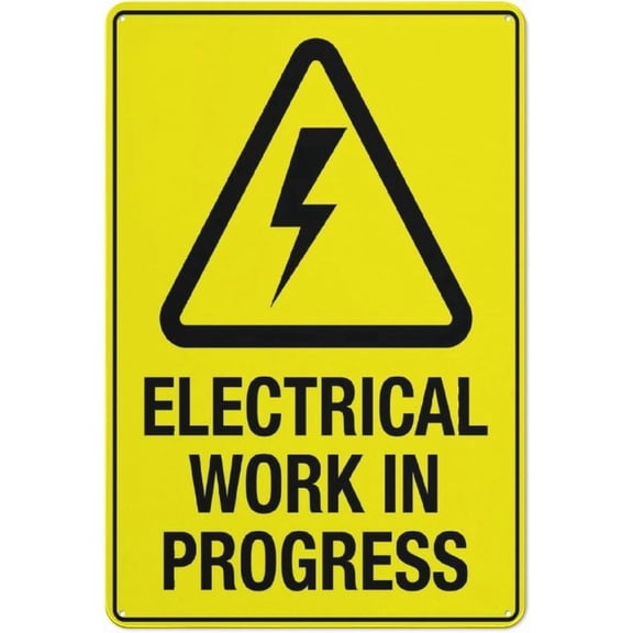 Electrical Work In Progress Sign Outdoor Signs Aluminum 8"x12" Uv Ink Printed For House And Business